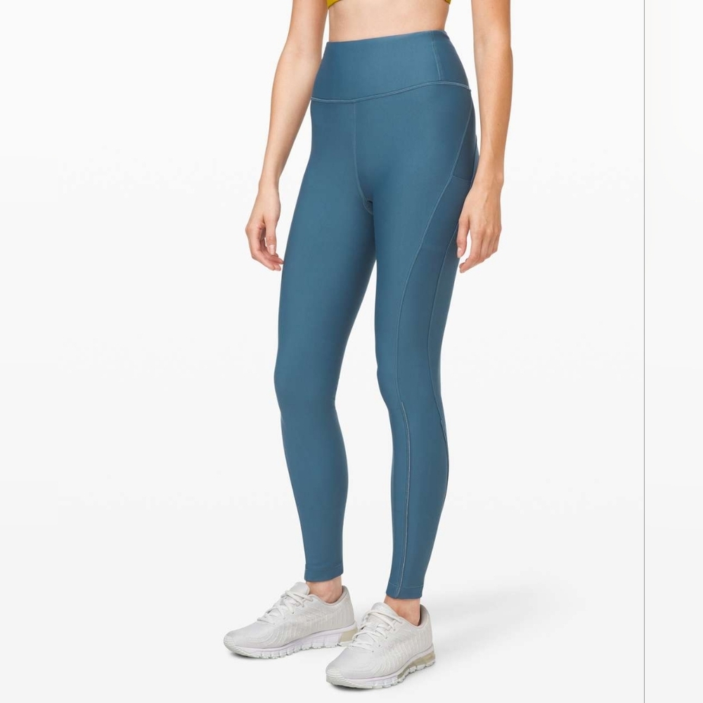 Lululemon Athletica Flurry Up Super High Rise Tight Size 4 Leggings Petrol Blue